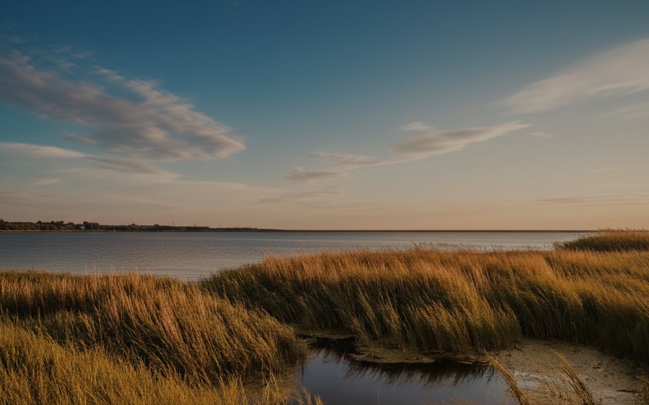 Szuwar i widok na Zatokę Pucką – okolica Svarzevo